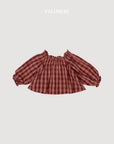 Little Foxx – Dudie Check Smocked Blouse