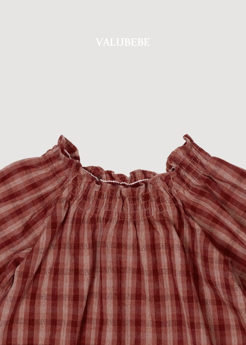 Little Foxx – Dudie Check Smocked Blouse