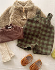 Little Foxx – Almond Check Overall Pants