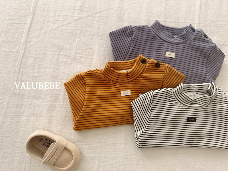 Little Foxx – Rookies Striped Half Mock Neck Tee