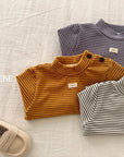 Little Foxx – Rookies Striped Half Mock Neck Tee