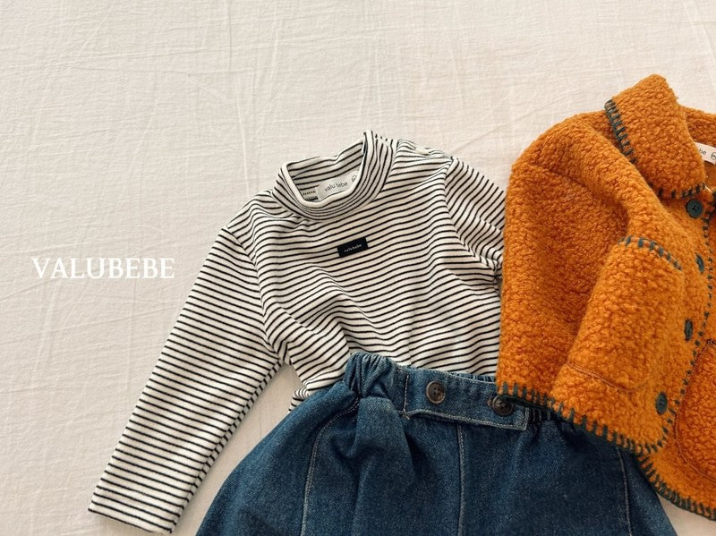 Little Foxx – Rookies Striped Half Mock Neck Tee