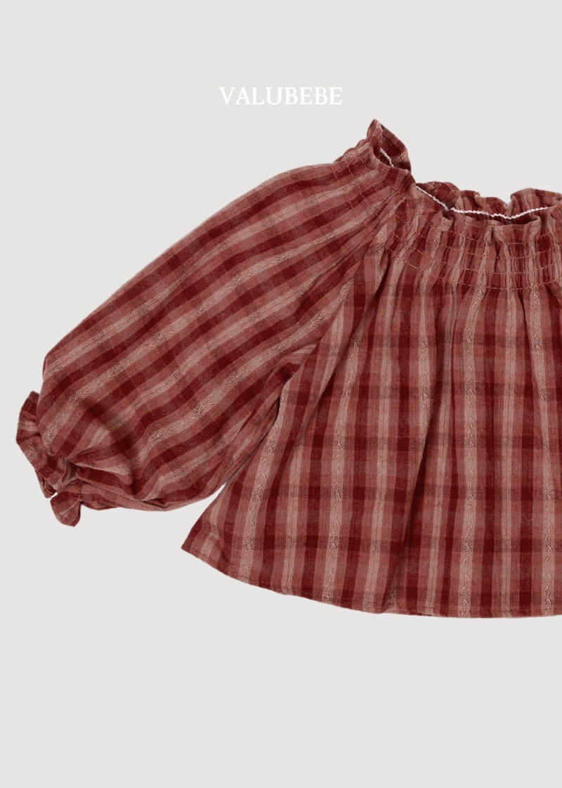 Little Foxx – Dudie Check Smocked Blouse