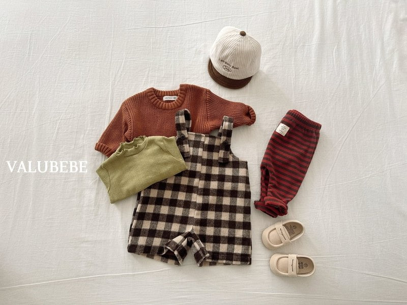Little Foxx – Almond Check Overall Pants