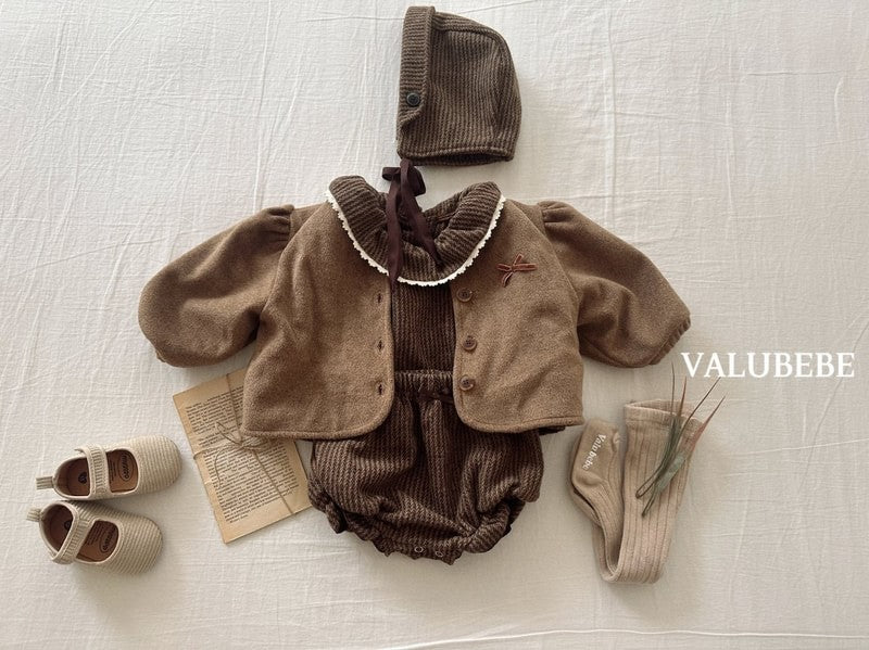 Little Foxx – Ribbon Puffer Woolen Jacket