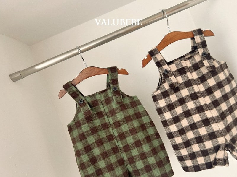 Little Foxx – Almond Check Overall Pants