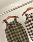 Little Foxx – Almond Check Overall Pants