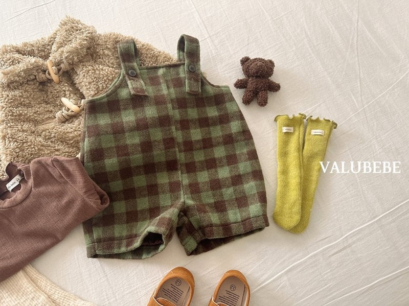 Little Foxx – Almond Check Overall Pants