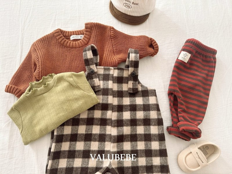 Little Foxx – Almond Check Overall Pants
