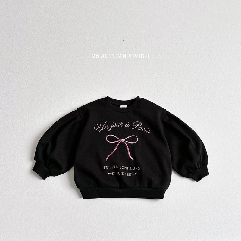 Little Foxx – Ribbon Pearl Puff Sweatshirt