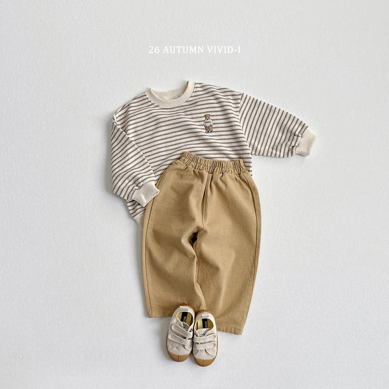 Little Foxx – Stripe Bear Embroidered Set