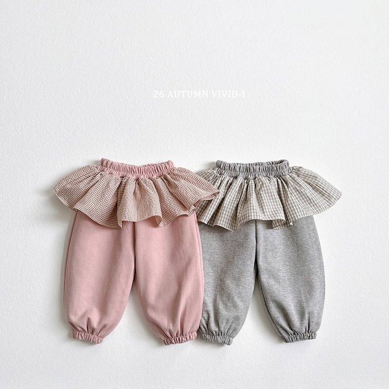 Little Foxx – Check Frill Jogger Pants