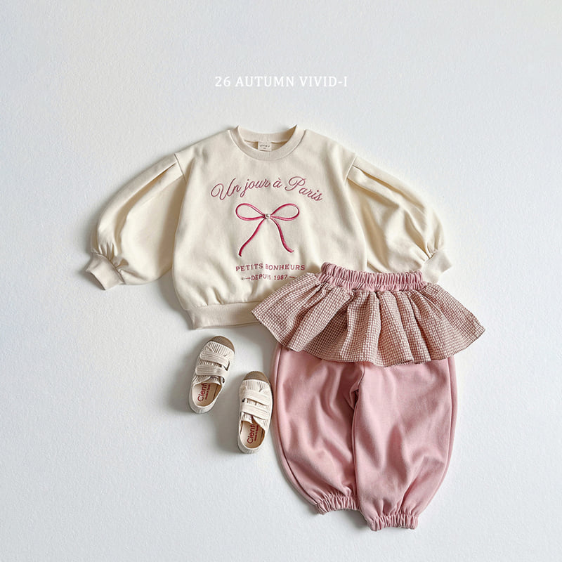 Little Foxx – Ribbon Pearl Puff Sweatshirt