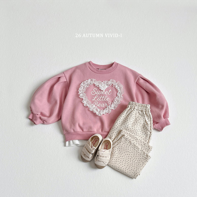 Little Foxx – Heart Lace Puff Sweatshirt
