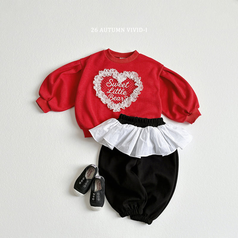 Little Foxx – Heart Lace Puff Sweatshirt