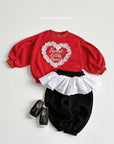 Little Foxx – Heart Lace Puff Sweatshirt