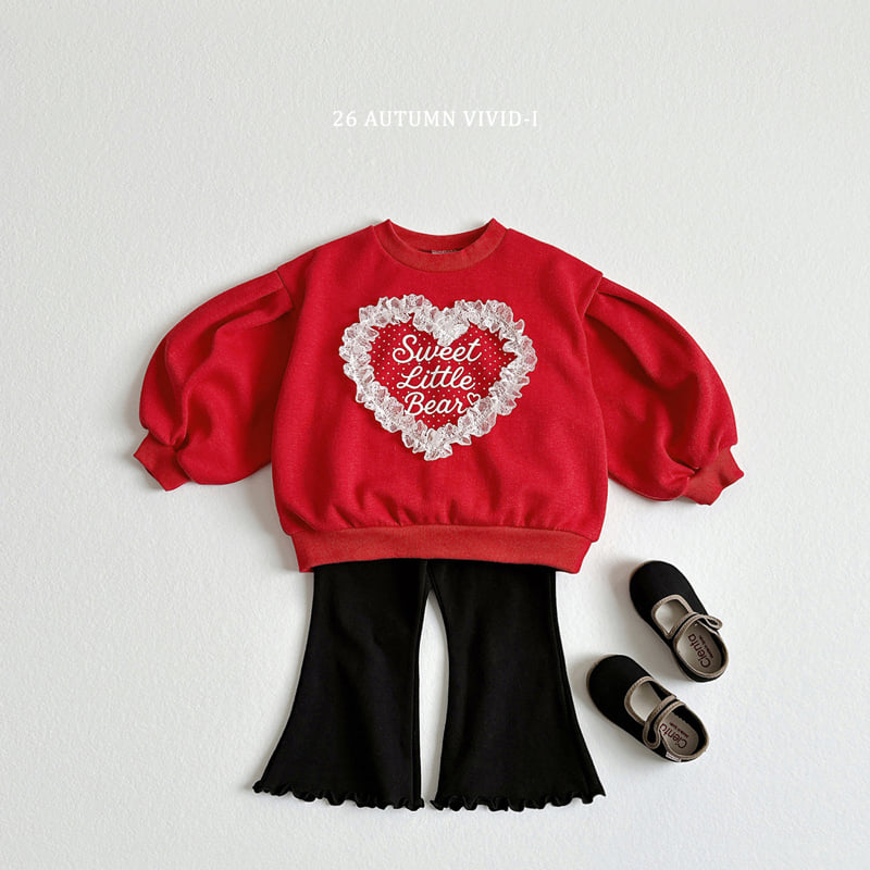 Little Foxx – Heart Lace Puff Sweatshirt