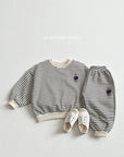 Little Foxx – Stripe Bear Embroidered Set