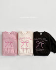 Little Foxx – Ribbon Pearl Puff Sweatshirt