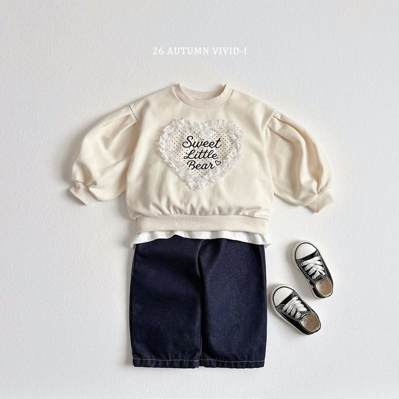 Little Foxx – Heart Lace Puff Sweatshirt