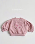 Little Foxx – Ribbon Pearl Puff Sweatshirt
