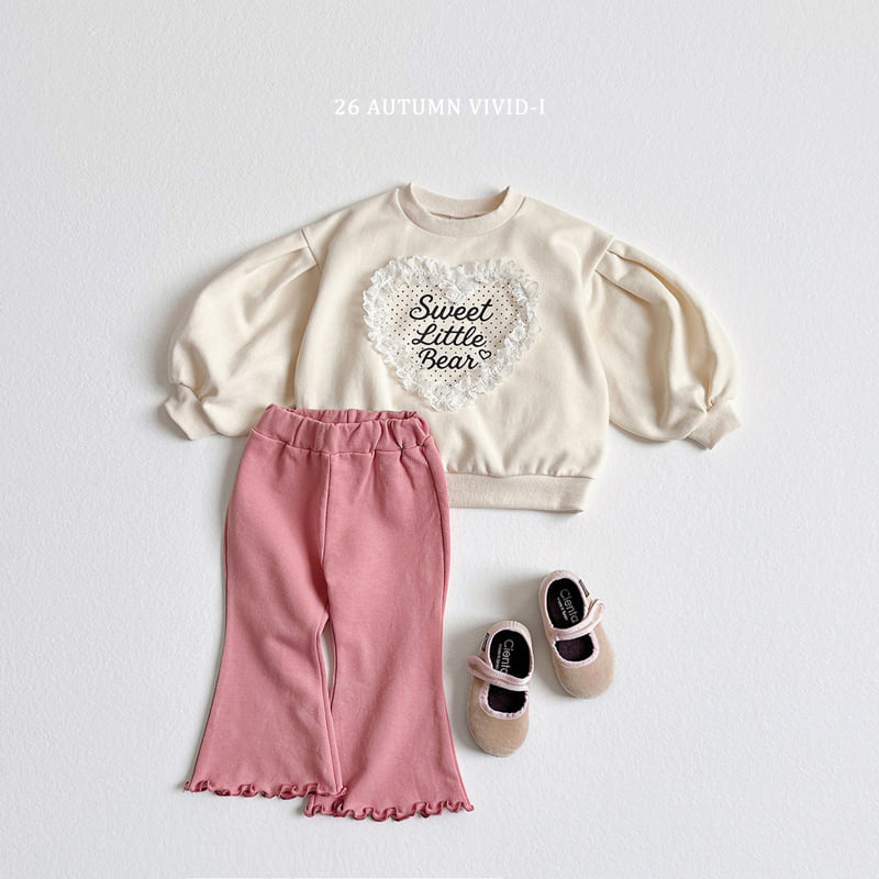 Little Foxx – Heart Lace Puff Sweatshirt