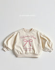 Little Foxx – Ribbon Pearl Puff Sweatshirt