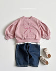 Little Foxx – Ribbon Pearl Puff Sweatshirt