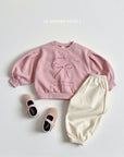 Little Foxx – Ribbon Pearl Puff Sweatshirt
