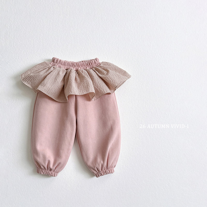 Little Foxx – Check Frill Jogger Pants