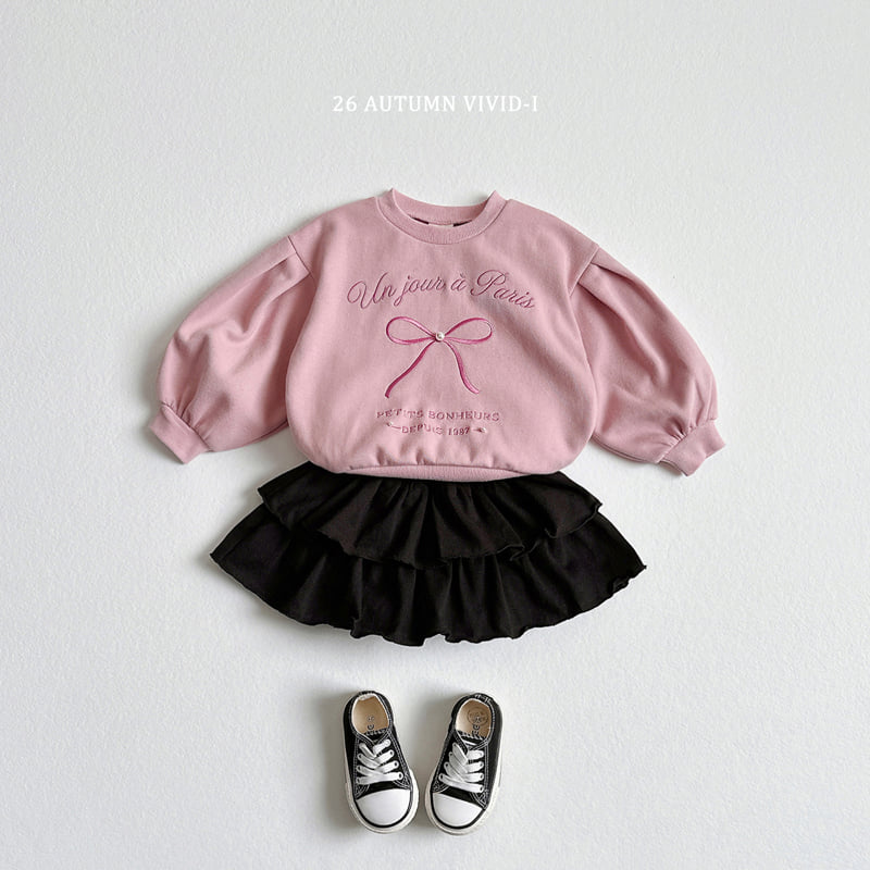 Little Foxx – Ribbon Pearl Puff Sweatshirt