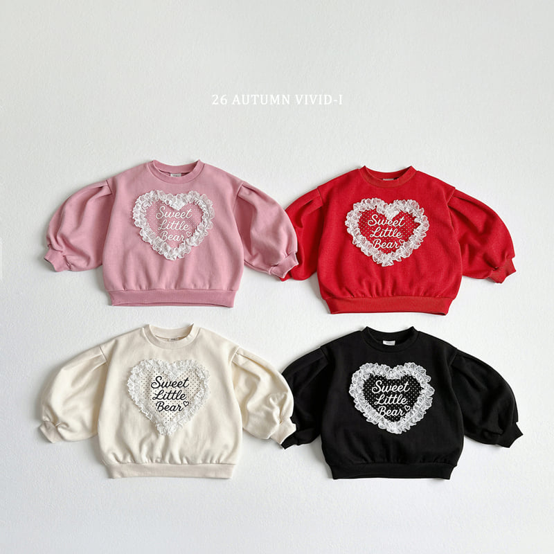 Little Foxx – Heart Lace Puff Sweatshirt