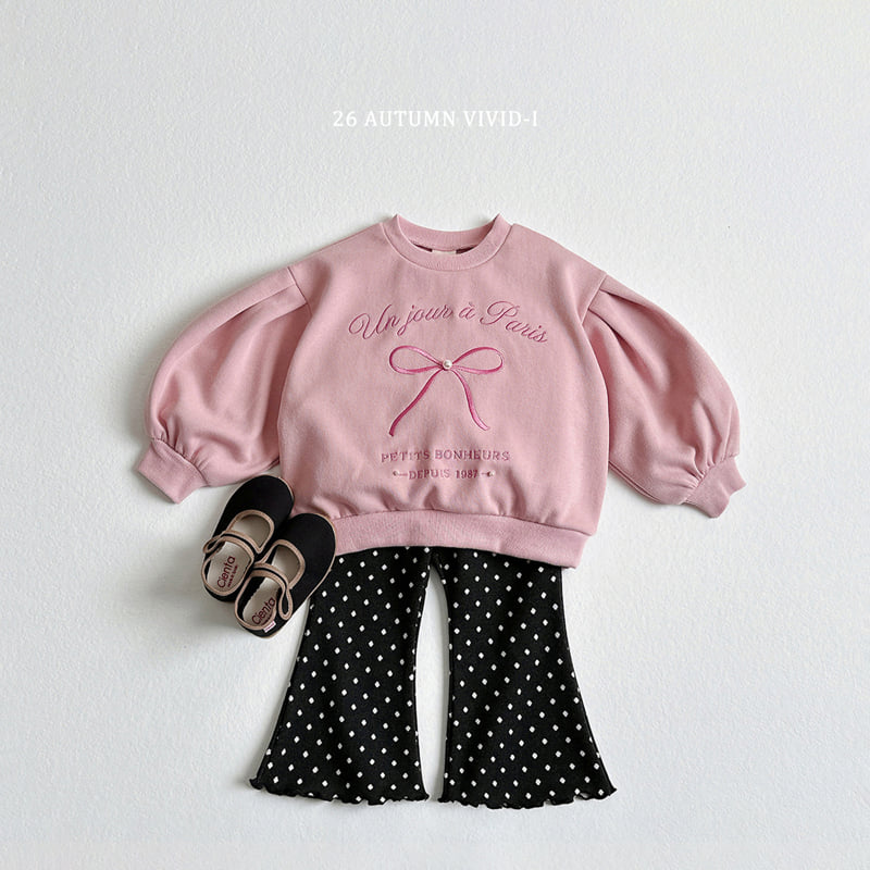 Little Foxx – Ribbon Pearl Puff Sweatshirt