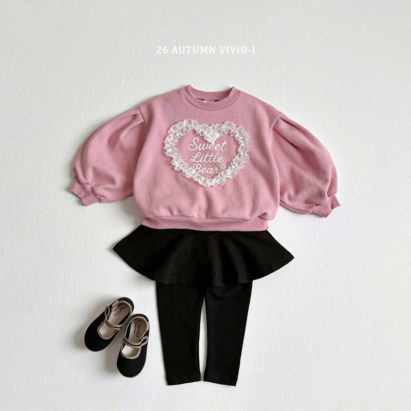 Little Foxx – Heart Lace Puff Sweatshirt