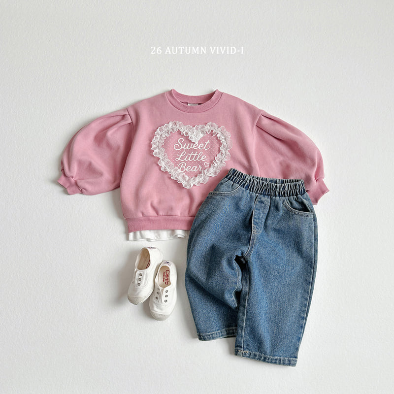 Little Foxx – Heart Lace Puff Sweatshirt