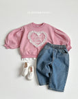 Little Foxx – Heart Lace Puff Sweatshirt