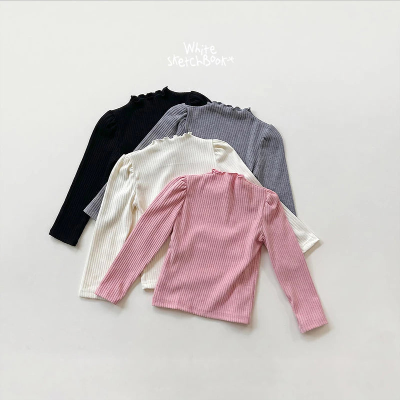 Little Foxx – Shirring Lettuce Edge Ribbed Tee