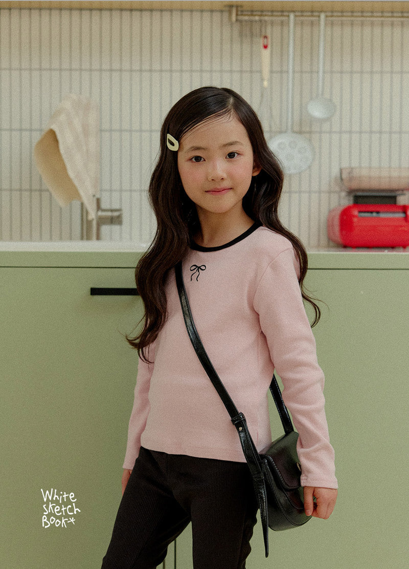 Little Foxx – Peach Color Block Ribbon Tee