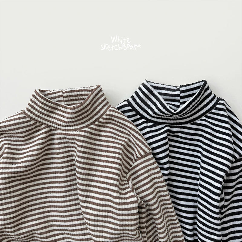 Little Foxx – Ribbed Striped Half Turtleneck