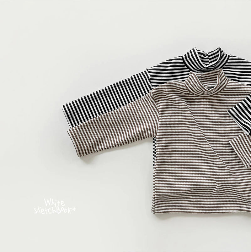 Little Foxx – Ribbed Striped Half Turtleneck