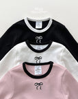 Little Foxx – Peach Color Block Ribbon Tee