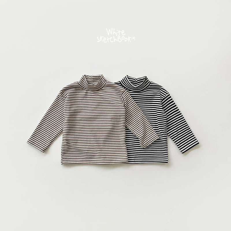 Little Foxx – Ribbed Striped Half Turtleneck