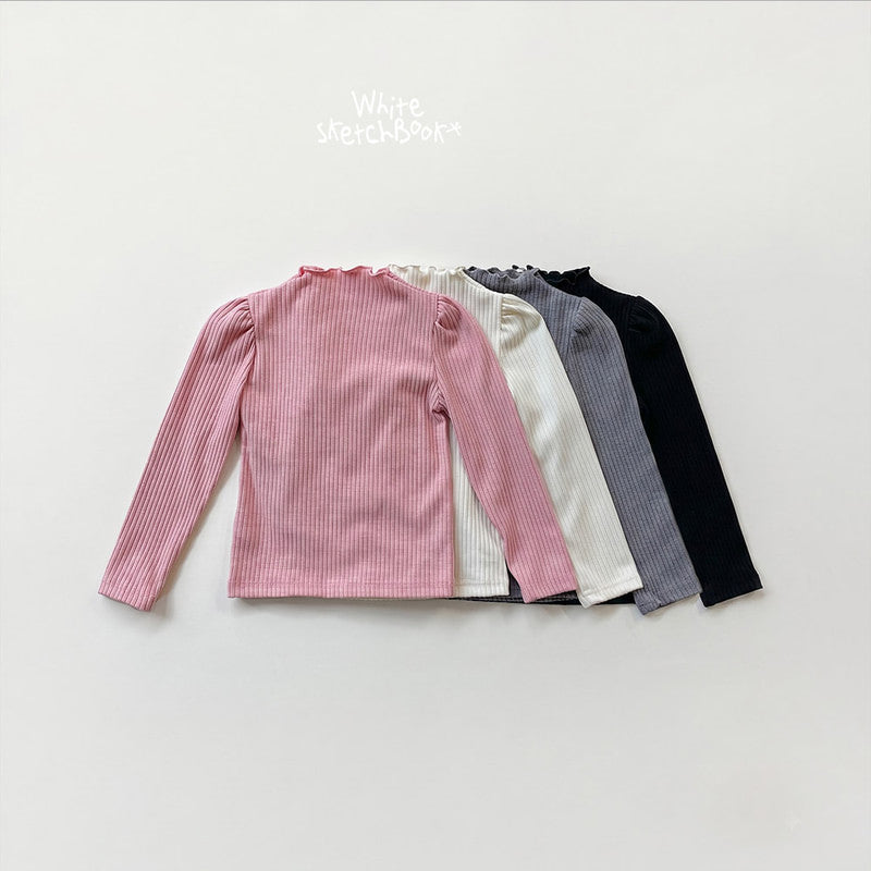 Little Foxx – Shirring Lettuce Edge Ribbed Tee