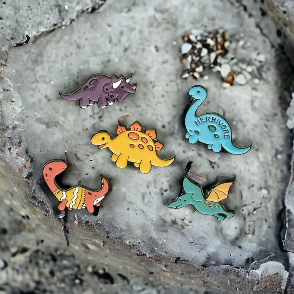 Big Dino Emaille Pin Set find Stylish Fashion for Little People- at Little Foxx Concept Store