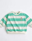 Big Stripe Embroidery Sweatshirt find Stylish Fashion for Little People- at Little Foxx Concept Store