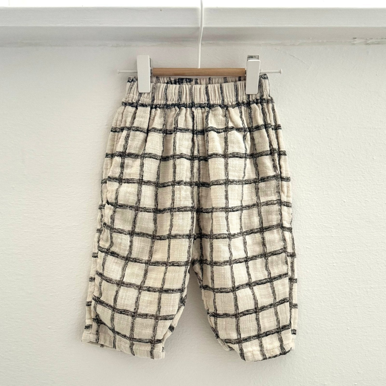 Gauze Pants - Check Charcoal find Stylish Fashion for Little People- at Little Foxx Concept Store