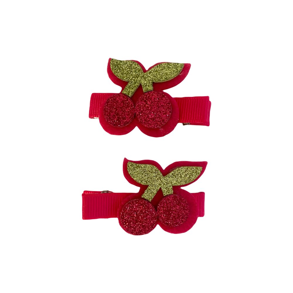 Glitter Red Cherry Clips find Stylish Fashion for Little People- at Little Foxx Concept Store
