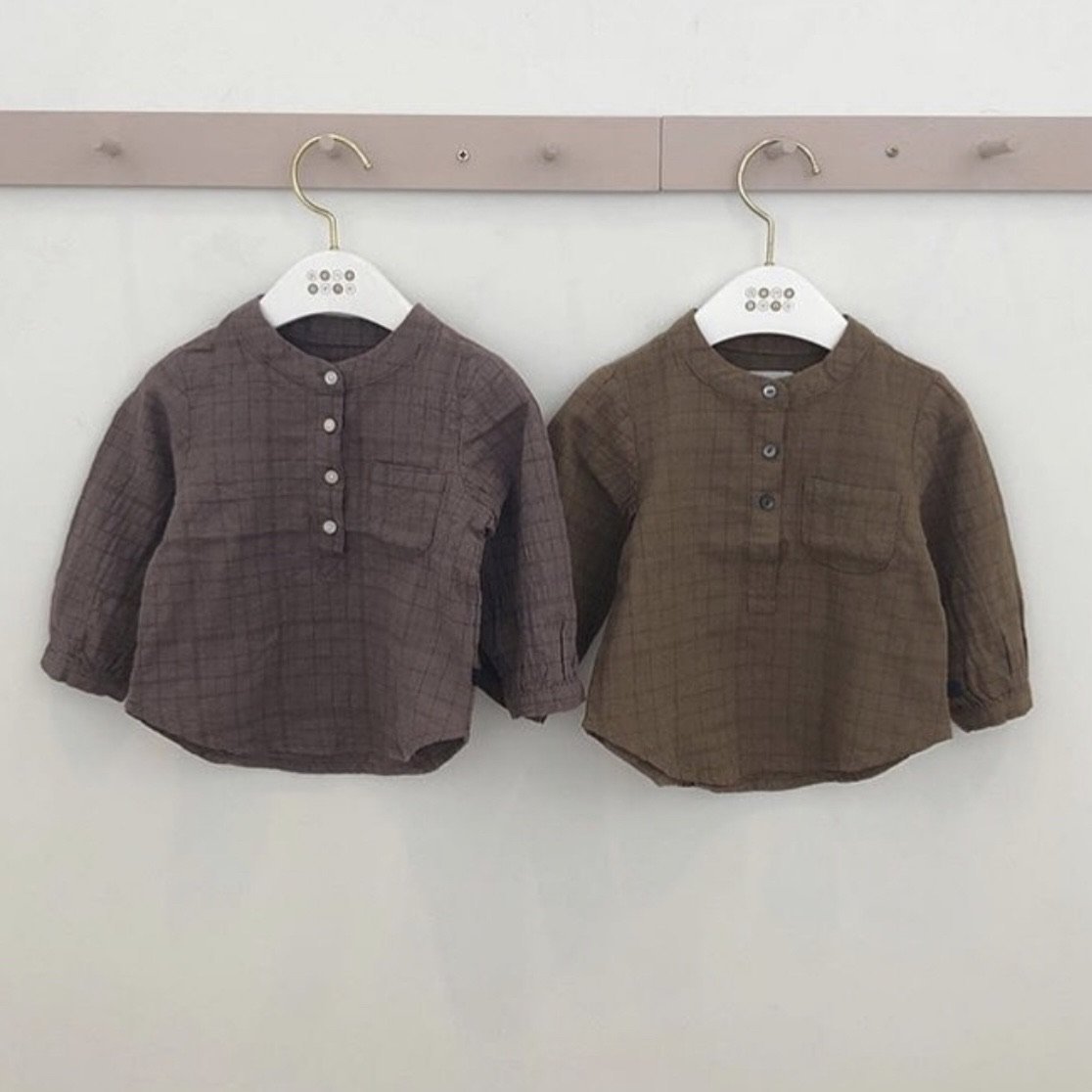 Grow Check Hemd - Khaki find Stylish Fashion for Little People- at Little Foxx Concept Store