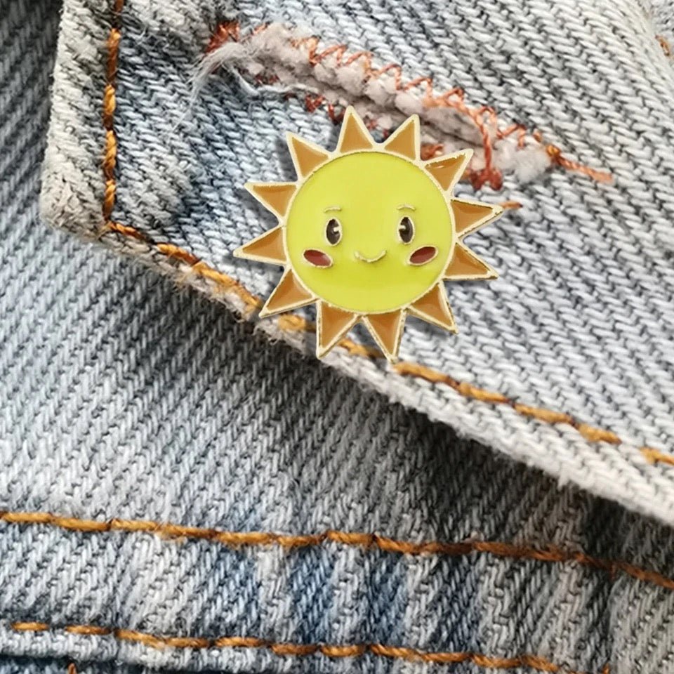 Happy Sun Emaille Pin find Stylish Fashion for Little People- at Little Foxx Concept Store