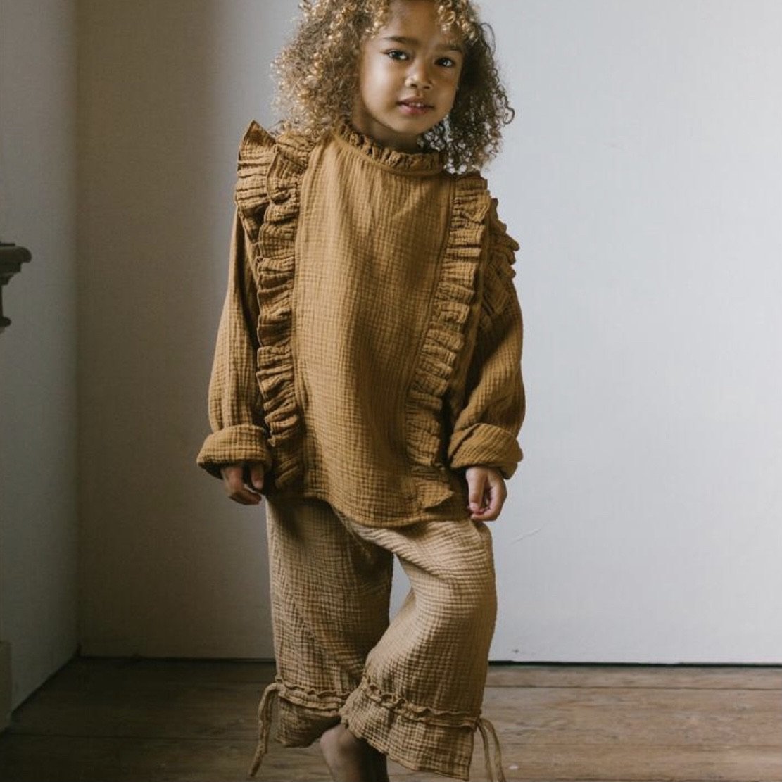 Lynn Ruffle Pants - Sand find Stylish Fashion for Little People- at Little Foxx Concept Store